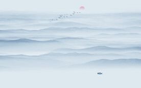 新中式意境山水水墨画