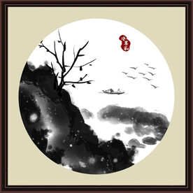 水墨山水无框画