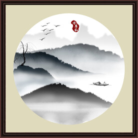 水墨山水无框画