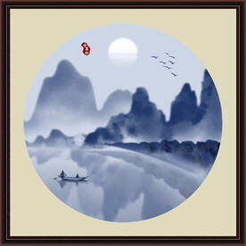 水墨山水无框画