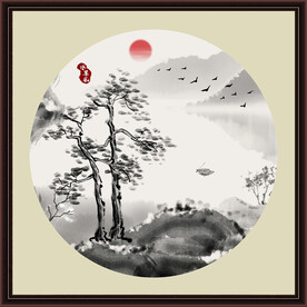 水墨山水无框画