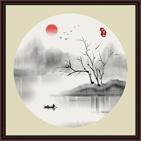 水墨山水无框画