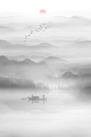 竖幅山水画