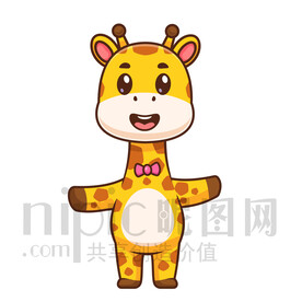 可爱卡通长颈鹿