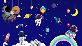太空儿童房背景墙