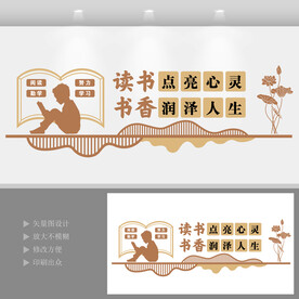 校园阅览室标语文化墙