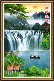 竖幅山水画