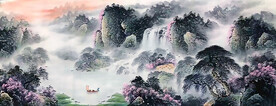 江南水乡水墨画