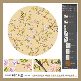 手绘花鸟包装礼盒