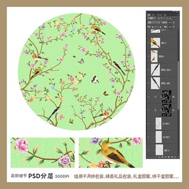 手绘花鸟包装礼盒