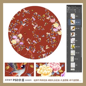 手绘花鸟包装礼盒