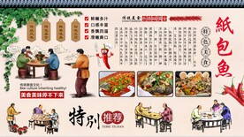 纸包鱼背景墙