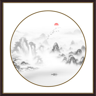 圆形山水画