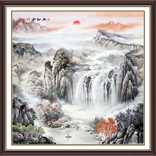 方形山水画