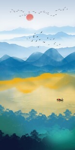 抽象意境山水