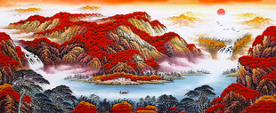 鸿运当头办公室山水画