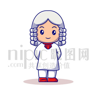 可爱卡通人物法官律师