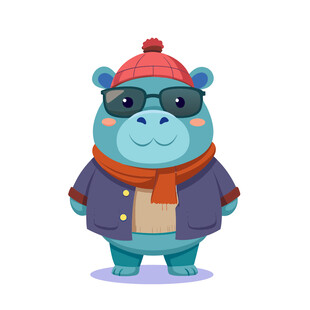 矢量动物可爱白熊头像