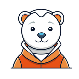 矢量动物可爱白熊头像
