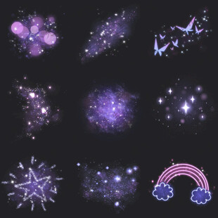 紫色闪光特效光晕光点亮光星光