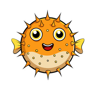 动物卡通可爱微笑河豚