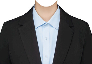 浅蓝正装西装女款证件照psd