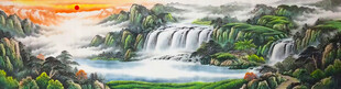 聚宝盆流水生财挂画