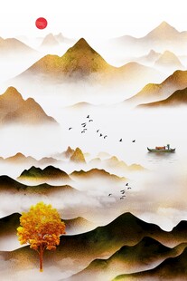 抽象意境金山