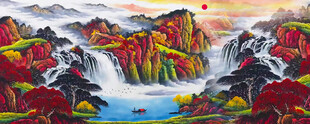 聚宝盆山水画