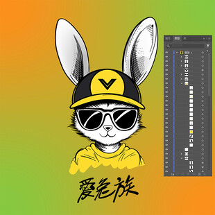 戴墨镜的兔子