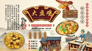 大盘鸡背景墙
