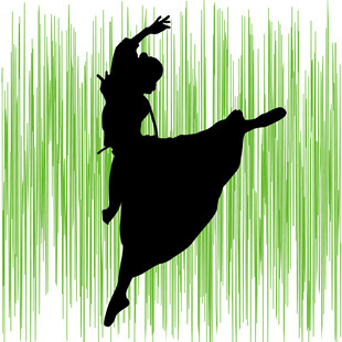 舞者跃起的动感剪影