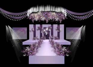 紫色婚礼 小众婚礼舞台背景