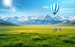 蓝天白云大草原