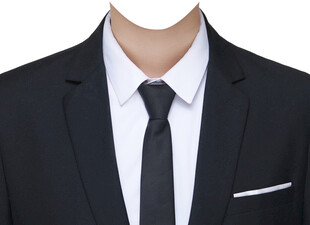 男黑西装白衬衫黑领带素材