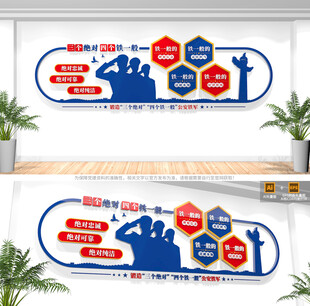 三个绝对四个铁一般警营文化墙