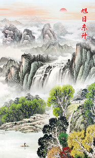 旭日东升国画
