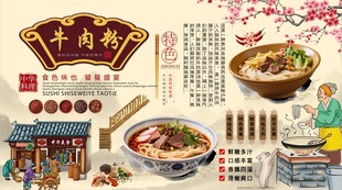 牛肉粉背景墙