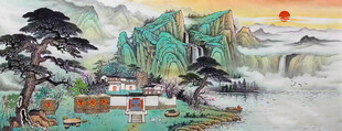 水墨山水办公室客厅挂画