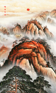 竖幅山水画