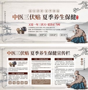 中医三伏贴夏季养生保健展板