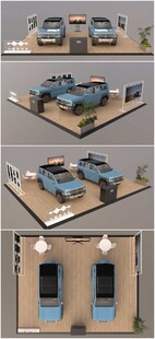 方程豹汽车路演展台su模型