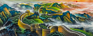 长城水墨山水画