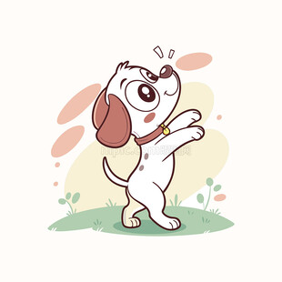 矢量可爱小狗插画