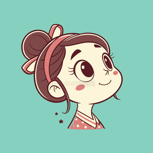 矢量可爱女孩头像