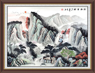 流水生财国画
