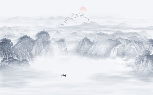 水墨画山水