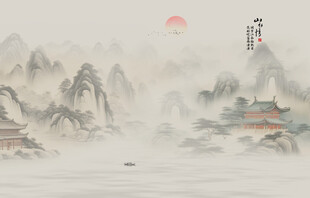 古风背景山水画