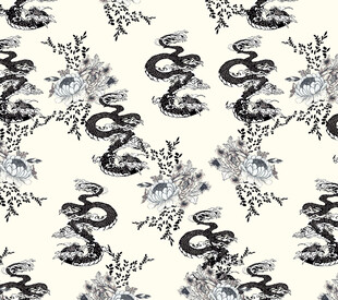 花卉龙杏底图案背景