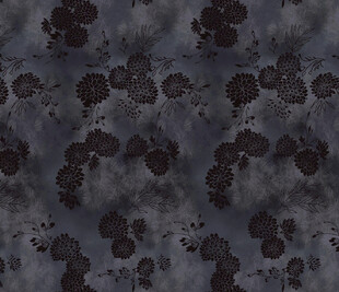 深灰墨点抽象花卉纹理图案